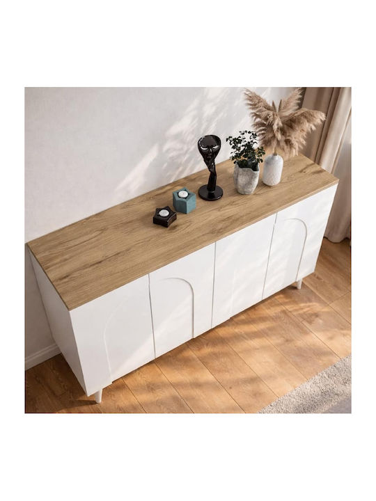 Bufet Din Lemn Alb 150x45x74.6cm