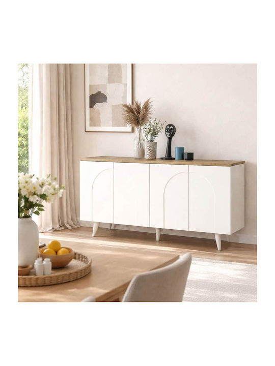Bufet Din Lemn Alb 150x45x74.6cm