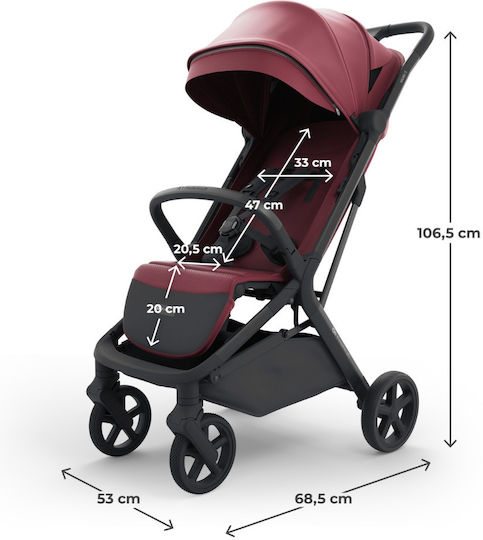 Kinderkraft Nubi 3 Baby Stroller Suitable for Newborn Dark Ruby 8.7kg