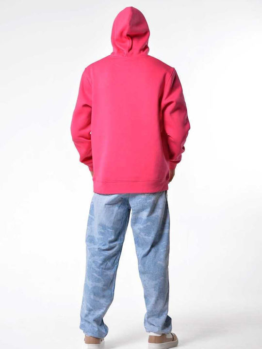 Herren Sweatshirt Mit Rosa Kapuze H0062Φ