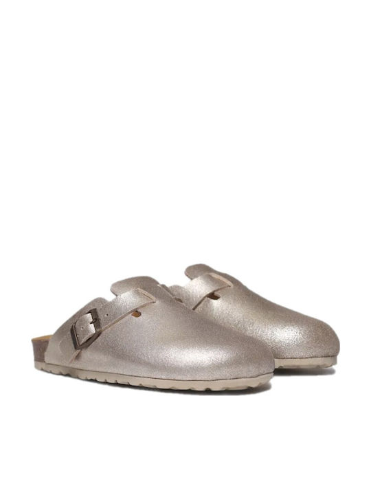 Toni Pons Gemina Damen Leder Holzschuhe Gold