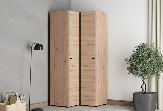 Nevis Doppeltür Kleiderschrank Ecke 95x90x207.5cm Natürlich