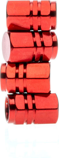Extremo Tuning Aluminum Nuts Schrader Valves 4 Pieces Red