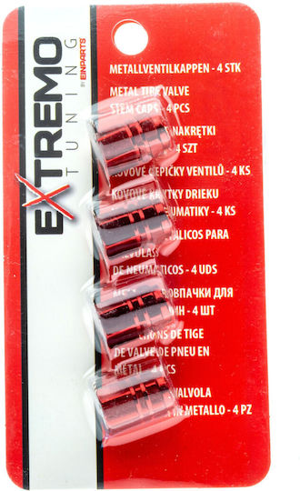Extremo Tuning Aluminum Nuts Schrader Valves 4 Pieces Red