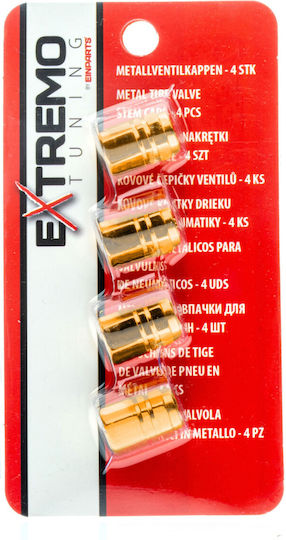 Extremo Tuning Aluminum Schrader Valve Nuts 4 Pieces Yellow Gasket