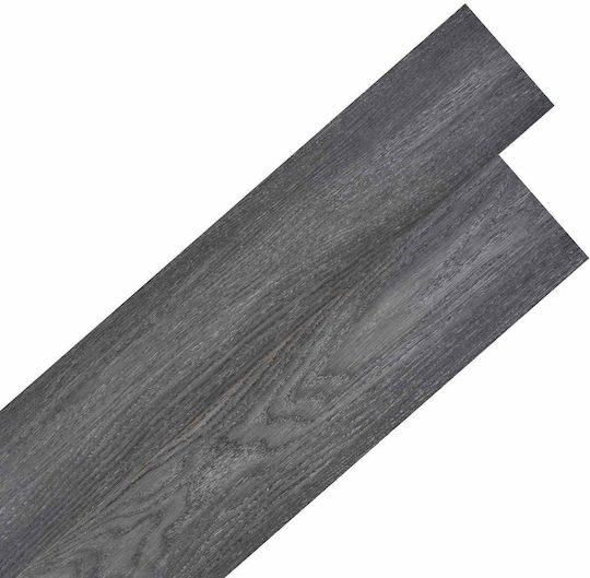 vidaXL Σετ Πλαστικό Δάπεδο PVC με 18 Πλακάκια 2mm Μ91.5xΠ15εκ. Μαύρο