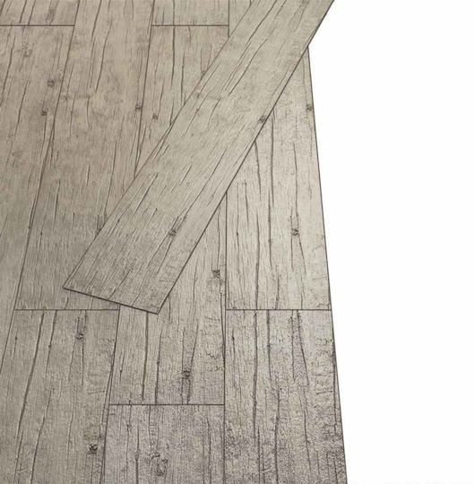vidaXL Set Plastic Floor PVC with 18 Tiles 2mm M91.5xP15cm Gray