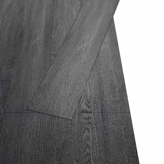 vidaXL Σετ Πλαστικό Δάπεδο PVC με 18 Πλακάκια 2mm Μ91.5xΠ15εκ. Μαύρο