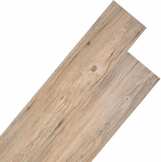 vidaXL Σετ Πλαστικό Δάπεδο PVC με 18 Πλακάκια 2mm Μ122.8xΠ23.8εκ. Καφέ