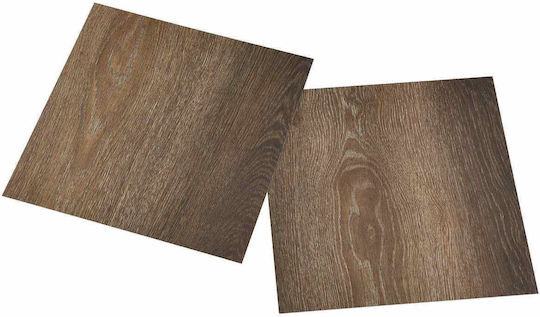 vidaXL Set Plastic Floor PVC with 55 Tiles 1.5mm M30.5xW30.5cm Brown