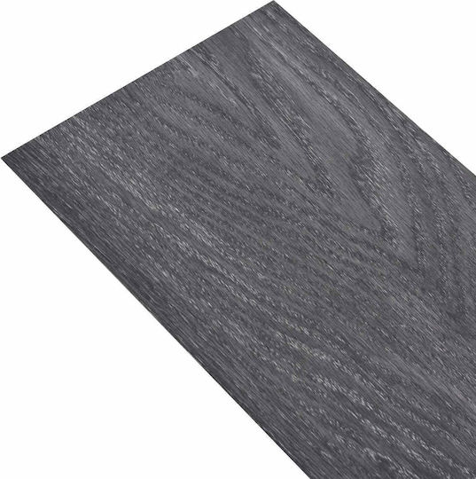vidaXL Set Plastic Floor PVC With 36 Tiles 2mm L91.5xW15cm Black