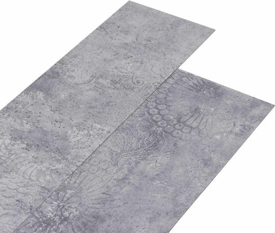 vidaXL Set Plastic Floor PVC With 36 Tiles 2mm L91.5xW15cm Gray