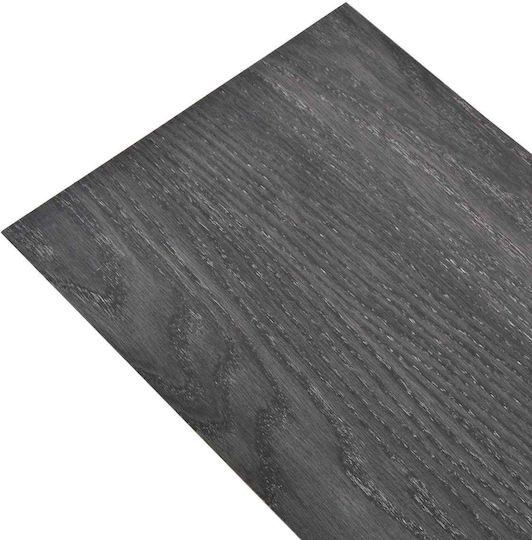 vidaXL PVC Plastic Floor Set with 18 Tiles 2mm M122.8xP23.8cm Black