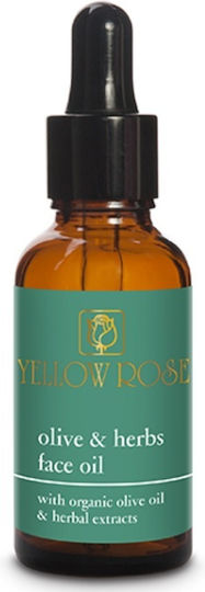 Yellow Rose Olive & Herbs Face Oil Moisturizing & Αnti-aging Rose Facial Oil 30ml