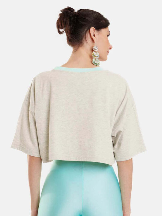 Women's Crop Top Short Sleeve Gray