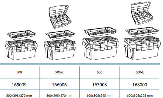 Tayg 500E Hand Tool Case Plastic with Tobacco Case Dimensions: W50xD29.5xH27cm