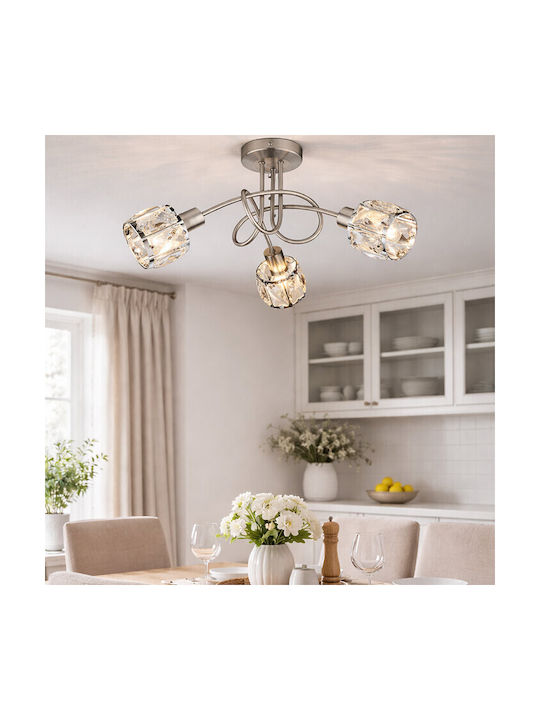 Elmark Ceiling Mount Light 38cm Silver with Socket E14