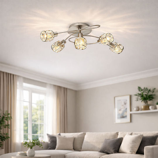 Elmark Ceiling Mount Light 60cm Silver with Socket E14