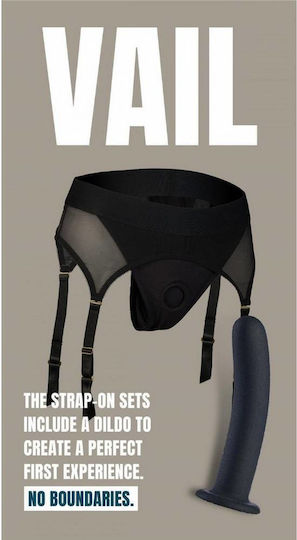 Μαύρο Εσώρουχο Strap On Ομοίωμα Σιλικόνης Dreamtoys Bold Ivy Strap On Thong Dildo Black 15.5cm