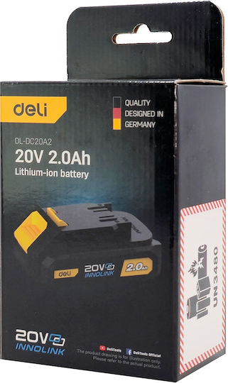 Deli Батерия За Инструмент Литиева 20V С Капацитет 2Ah