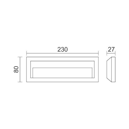 Spot Light Επιτοίχια Εξωτερική Πλαφονιέρα LED IP65 2W με Ρυθμιζόμενο Λευκό Φως
