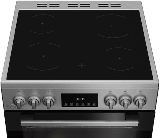Indesit Κουζίνα 66lt με Κεραμικές Εστίες Π60εκ. Inox