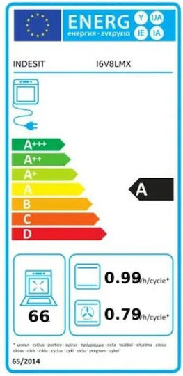 Indesit Κουζίνα 66lt με Κεραμικές Εστίες Π60εκ. Inox