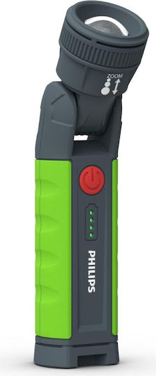 Philips Wiederaufladbar Taschenlampe LED IP54 mit maximaler Helligkeit 1000lm Grün