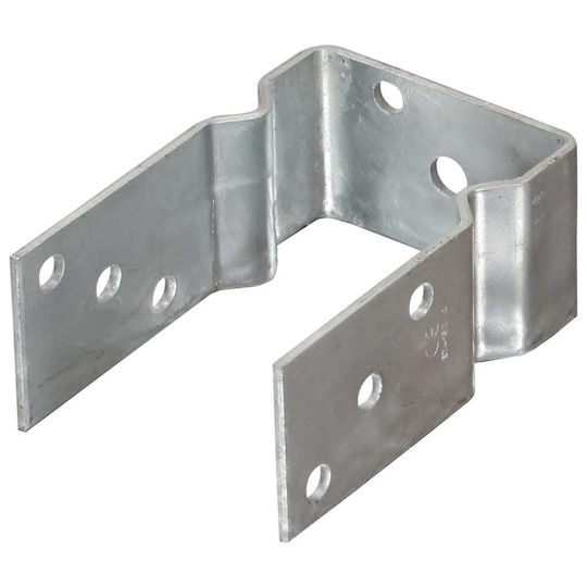 vidaXL Galvanized Post Support for Garden Fence Made of Steel 9x6x15cm 12 Pieces Silver