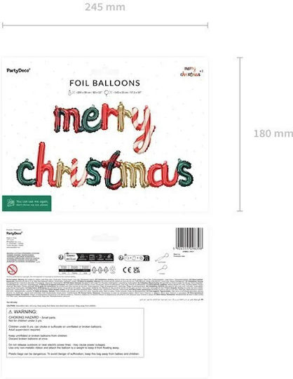 Merry Christmas Foil Balloon Letters – 143 X 25 Cm – Various Colours
