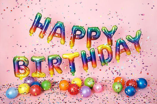 Σετ Μπαλονιών "happy Birthday" Rainbow 13 Τεμ