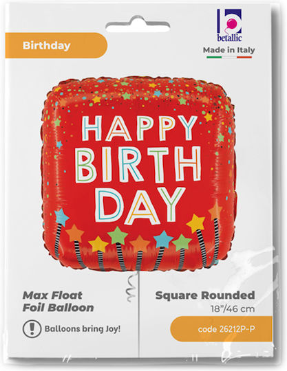 18'' Μπαλόνι Happy Birthday Κόκκινο