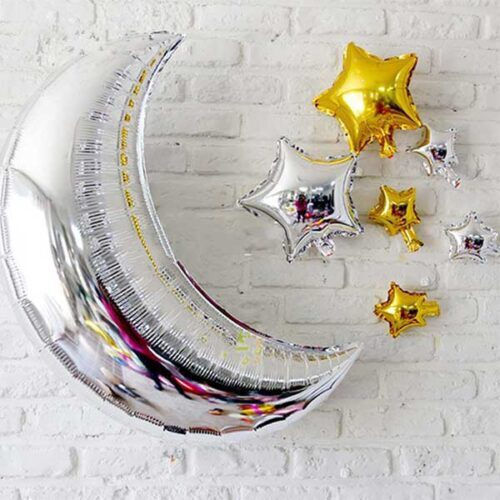 Luftballon Jumbo Mond Silber 71cm