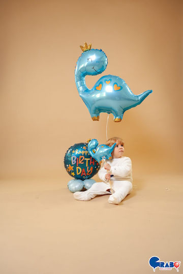 14" Mini Form Ballon Blau Dino