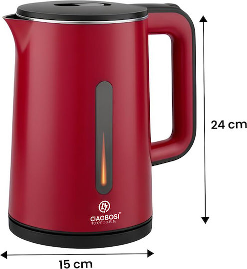 Avizar Elektrischer Wasserkocher 0,6l 1500w Automatisches Abschalten Schnelles Erhitzen Schwarze Rote