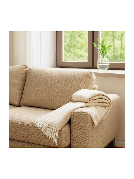 Home&Styling Collection Κουβέρτα Καναπέ με Κρόσσια 130x160εκ. Μπεζ