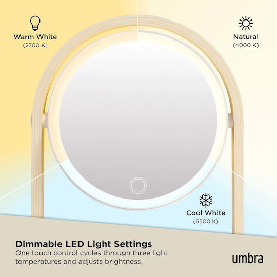 Umbra Umbra Schminkspiegel mit Licht 38x25cm Weiß