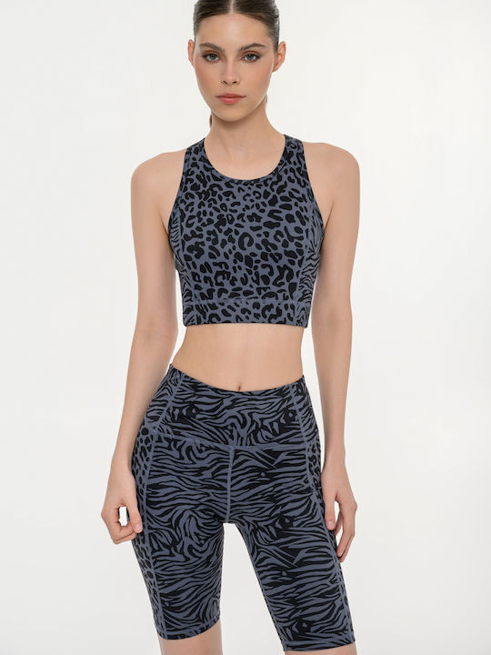 Γυναικείο Αθλητικό Μπουστάκι Animal Print Coal