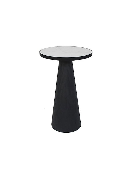 Round Side Table Lamp Wooden Natural Black M41xP41xH63.5cm
