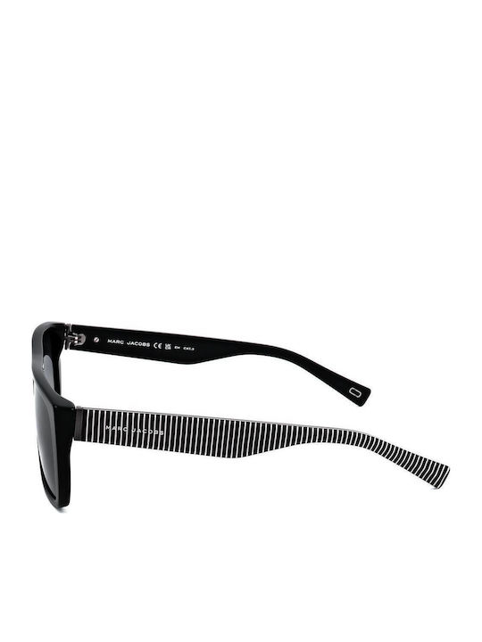 Marc Jacobs Icon Ochelari De Soare Pentru Bărbați Cu Ramă Neagră Din Plastic Și Lentile Gri Degrade