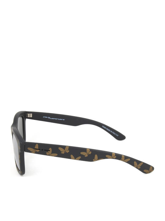 Italia Independent Damen Sonnenbrillen mit Schwarzer Schildkröte Horn umrandetem Rahmen und Silber Verlaufsfarbe Spiegelglas 0090T.FLW.071