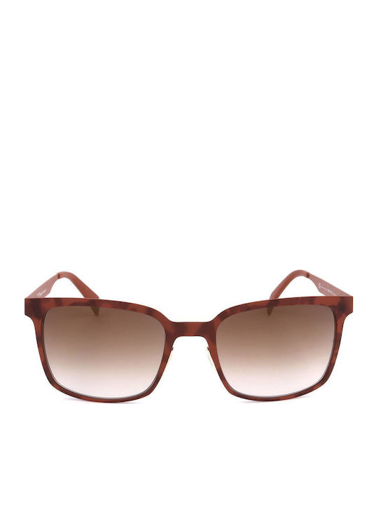 Italia Independent Men's Sunglasses with Burgundy Metal Frame and Brown Gradient Lens 0500.092.000
