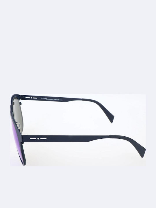 Italia Independent Men's Sunglasses with Navy Blue Metal Frame and Blue Mirror Lens 0501.021.000