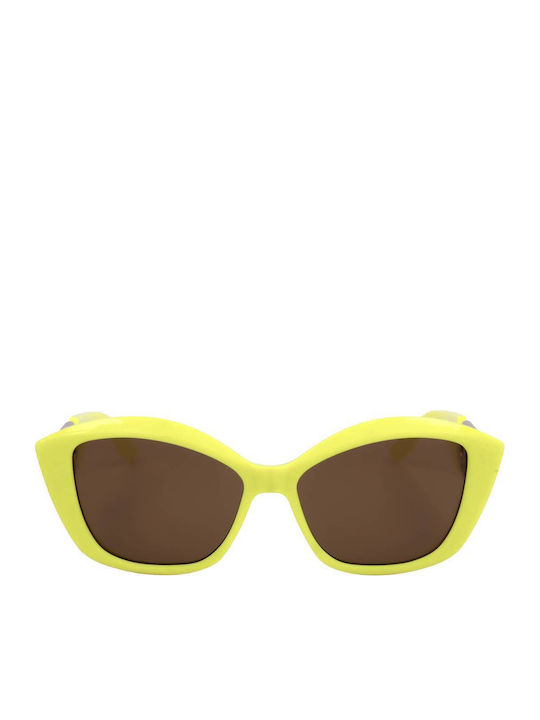 Karl Lagerfeld Women's Sunglasses with Yellow Plastic Frame and Brown Lens KL6102S-703