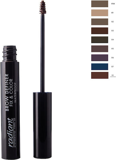 Radiant Definer Fix & Color Waterproof Mascara For Eyebrows 08 Noir Brown 5ml
