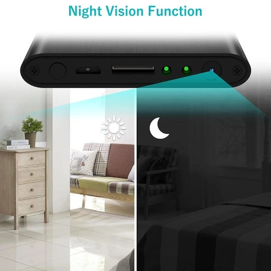 Cameră Ascunsă Baterie Externă Iuni H8 Full HD 64GB 5000mAh Wi-Fi Viziune Nocturnă Detectare Mișcare