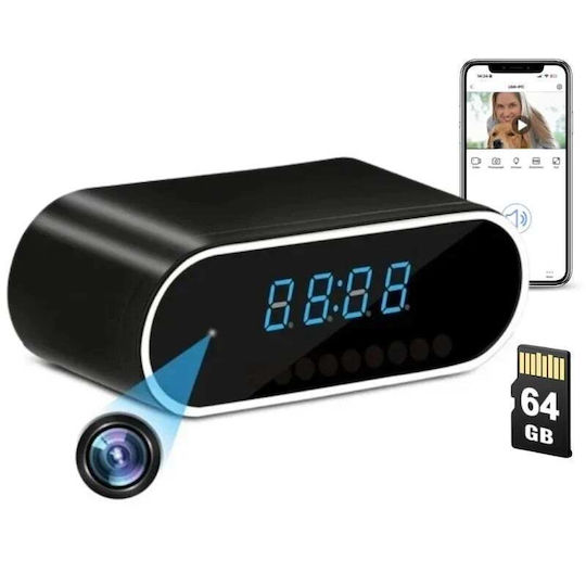 Cameră Ascunsă Ceas Wi-fi Iuni Ip07 Full Hd 64gb 160° Viziune Nocturnă Senzor de Mișcare P2p