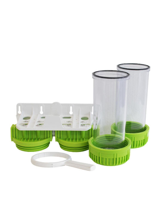 Double Central Water Filtration System Water Filter 10" Acqua Brevetti 3 Pieces 3/4" Flow