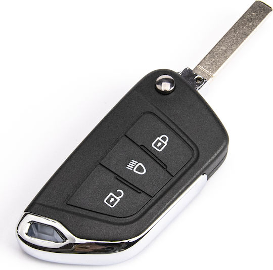 Autoschlüsselhülle mit Lama VA2 mit 3 Tasten für Citroen / Peugeot