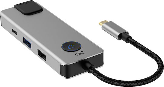 Force Power Multi-port 7-in-1 Usb-c Pd 100w Hub Ethernet Rj45 2 Usb-a 2 Usb-c Hdmi Grey